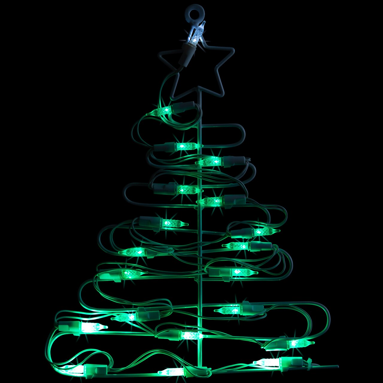 Northlight LED Lighted Christmas Tree Window Silhouette Decoration - 12.5" - Green Lights